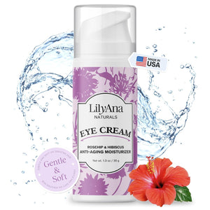 LilyAna Naturals Eye Cream for Dark Circles and Puffiness, Under Eye Cream for Wrinkles and Bags, Anti Aging - helps Improve Dryness; for Sensitive Skin - 1.7 oz - Made in USA