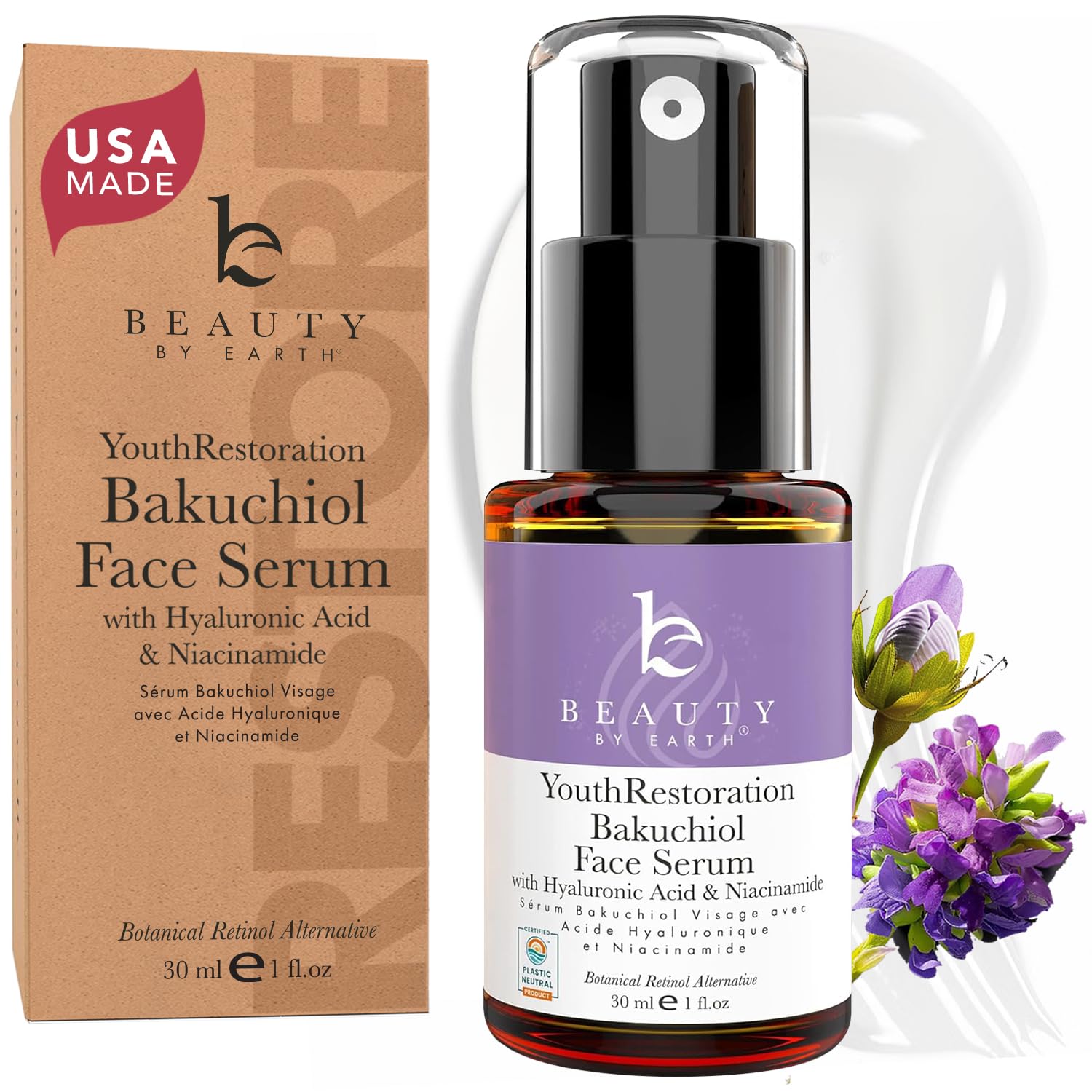 Hyaluronic Acid Serum for Face - USA Made with Natural & Organic Ingredients, Hydrating Anti Aging Face Serum, Softens and Smoothes Dry & Sensitive Skin, Fragrance Free Day & Night Facial Serum