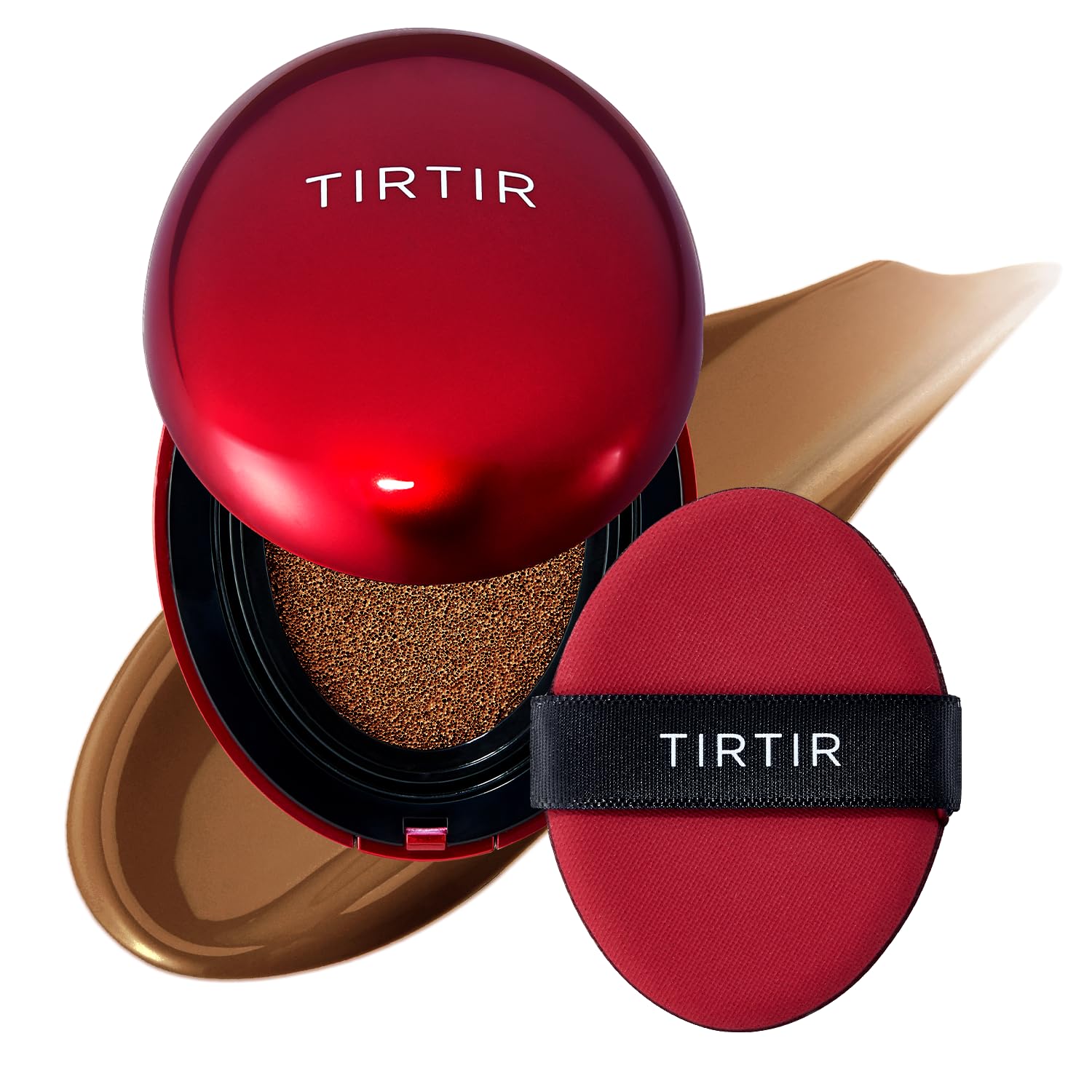 TIRTIR Mask Fit Red Cushion Foundation | Full coverage, Weightless, Skin fit, Satin Glow Finish, Korean Makeup Cushion Foundation (#23N Sand, 0.63 Fl Oz)