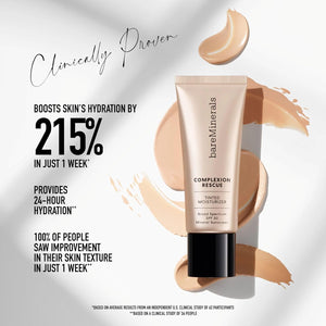 bareMinerals Complexion Rescue Tinted Moisturizer for Face with SPF 30, Vegan Tinted Mineral Sunscreen with Hyaluronic Acid, Full Size, Cashew 3.5