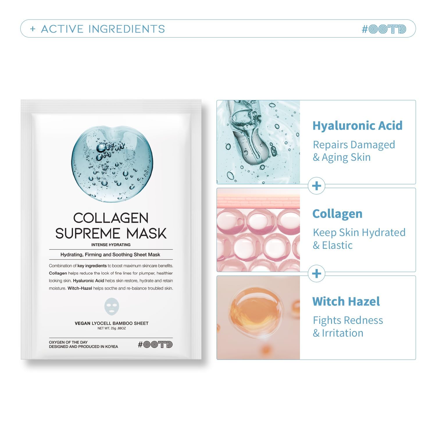Hydrating Soothing Sheet Masks Gift Set for Skincare, Korean Vegan Sheet Mask for Dry, Sensitive Skin, Calming, Smoothing, Brightening, Collagen, Ceramide, Cica, Hyaluronic Acid 30EA