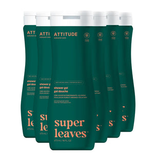 ATTITUDE Body Wash, EWG Verified Shower Gel, Dermatologically Tested, Plant and Mineral-Based, Vegan Personal Care Products, White Tea Leaves, 16 Fl Oz