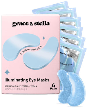 grace & stella Under Eye Mask - Gifts for Women - Reduce Dark Circles, Puffy Eyes, Undereye Bags, Wrinkles - Overnight Gel Under Eye Patches - Bridesmaid Gifts - Vegan Self Care (24 Pairs, Gold)