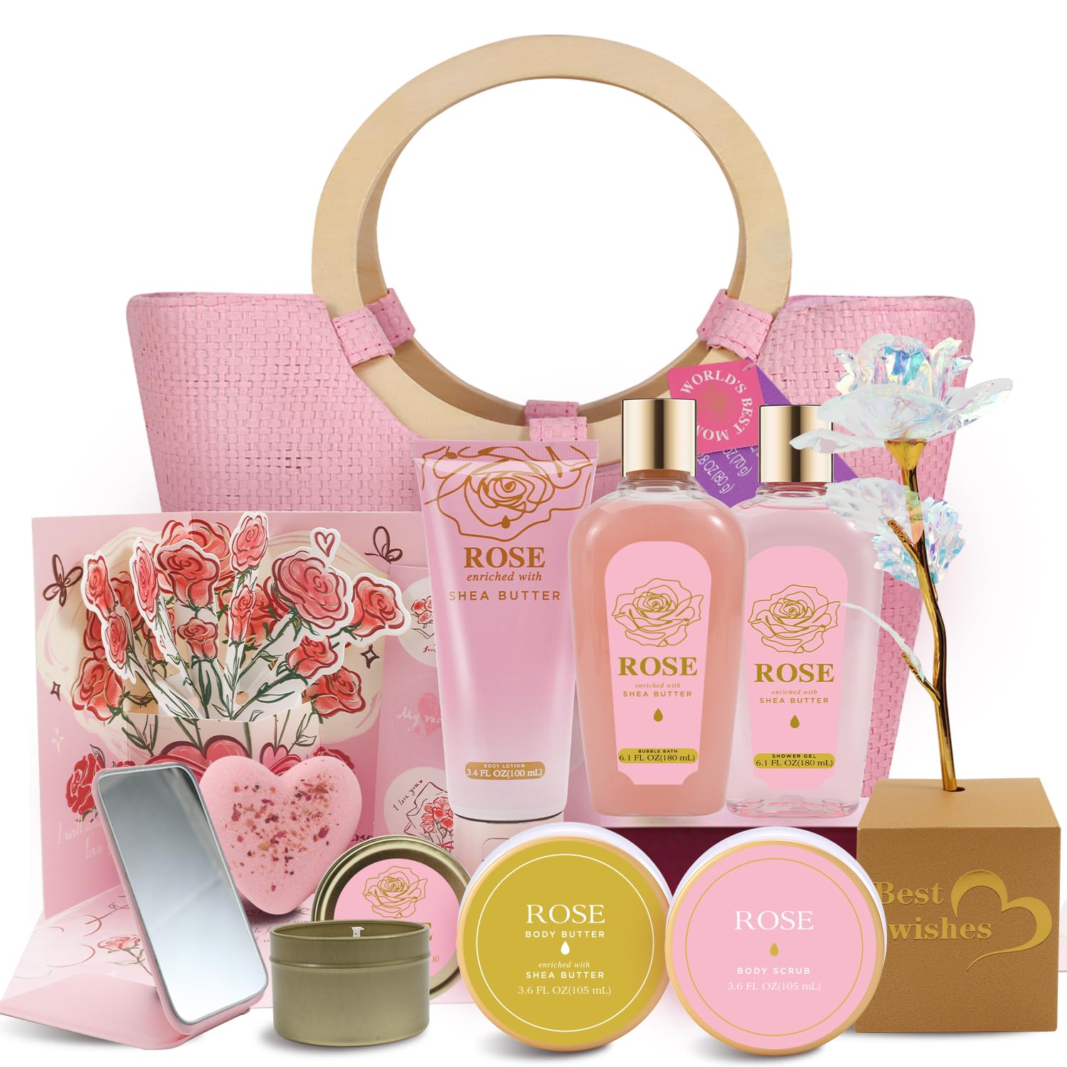 Spa Luxetique Gift Baskets for Women, Spa Gifts for Women - 10pcs Lavender Gift Sets with Body Lotion, Bubble Bath, Relaxing Bath Sets, Mothers Day Gifts for Mom