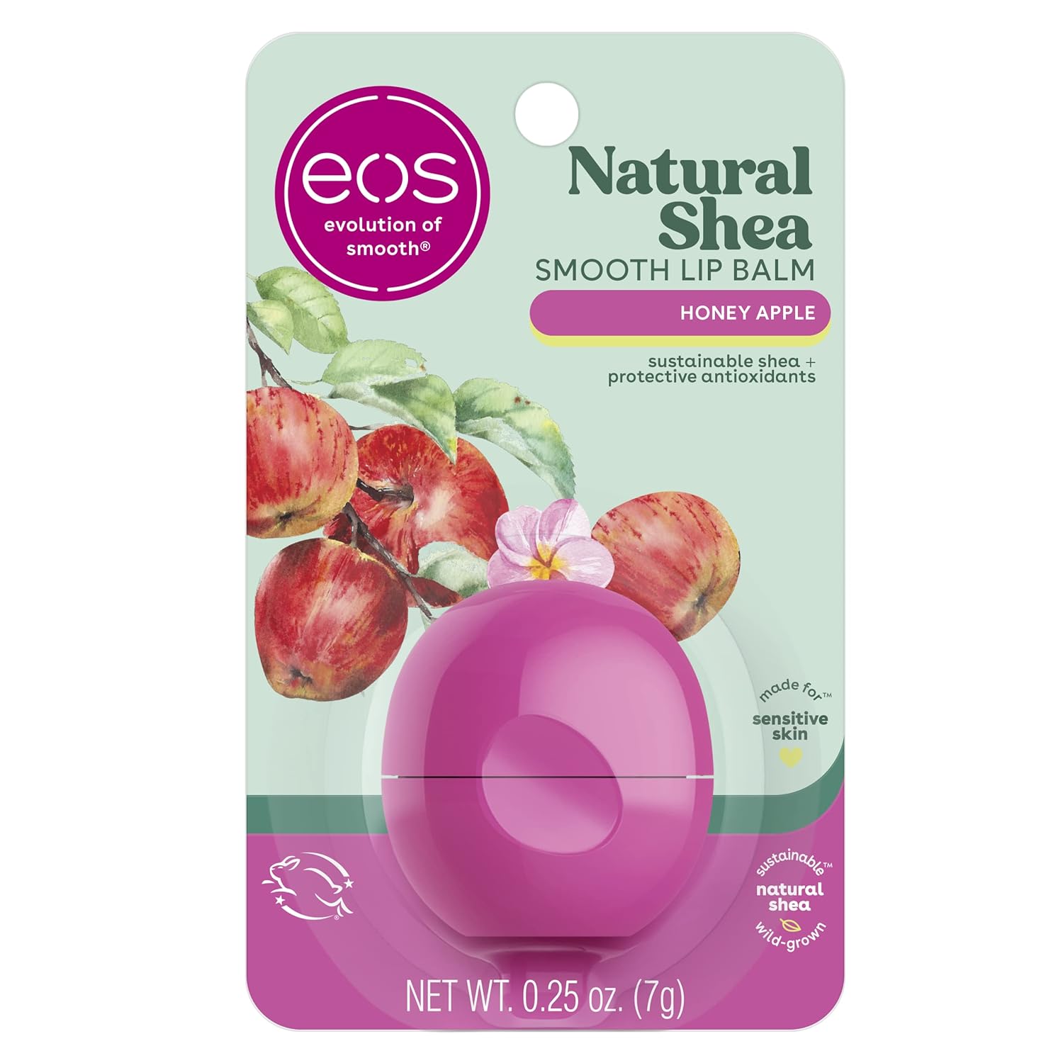 eos 100% Natural & Organic Lip Balm- Sweet Mint, Dermatologist Recommended, All-Day Moisture, Made for Sensitive Skin, Lip Care Products, 0.25 oz
