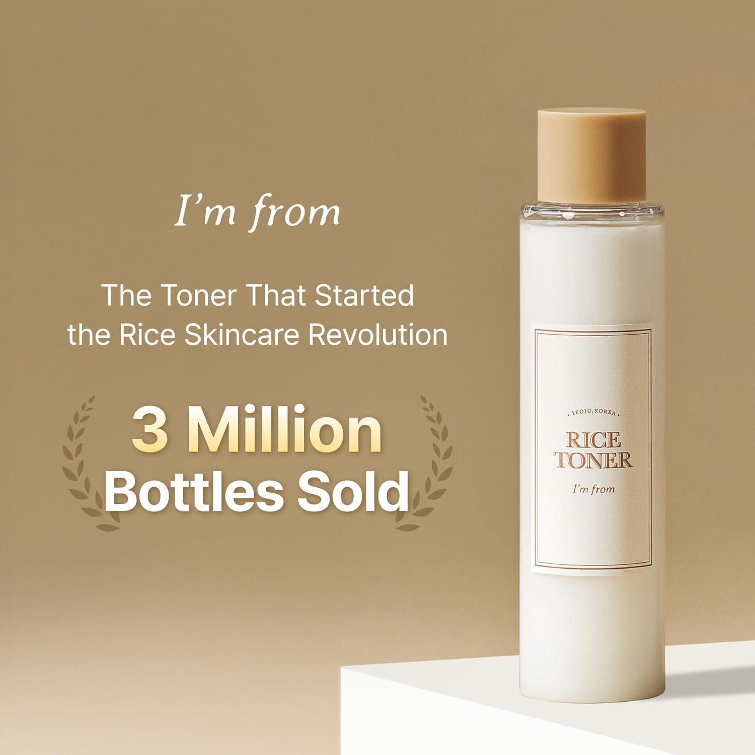 I'm from Rice Toner, Milky Toner for Glowing Skin, Korean Rice, Glow Essence with Niacinamide, Hydrating for Dry, Dull, Combination Skin, Vegan, Fragrance Free, Glass Skin 5.07 Fl Oz