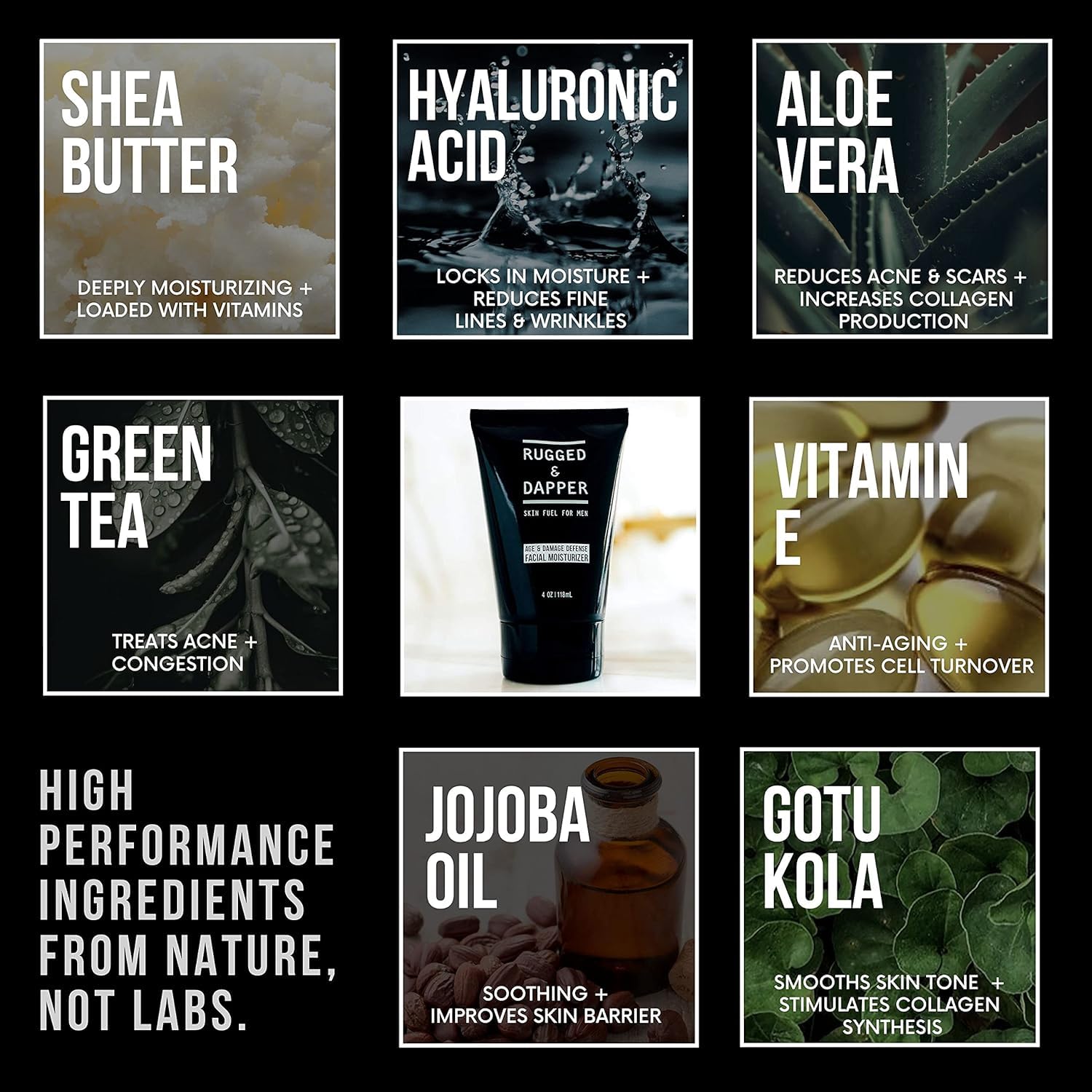 RUGGED & DAPPER - Age Defense Face Moisturizer for Men | 4oz | Hydrating Mens Face Lotion | Unscented + Anti- Aging Formula for Clear Skin | Natural Ingredients | Made in USA