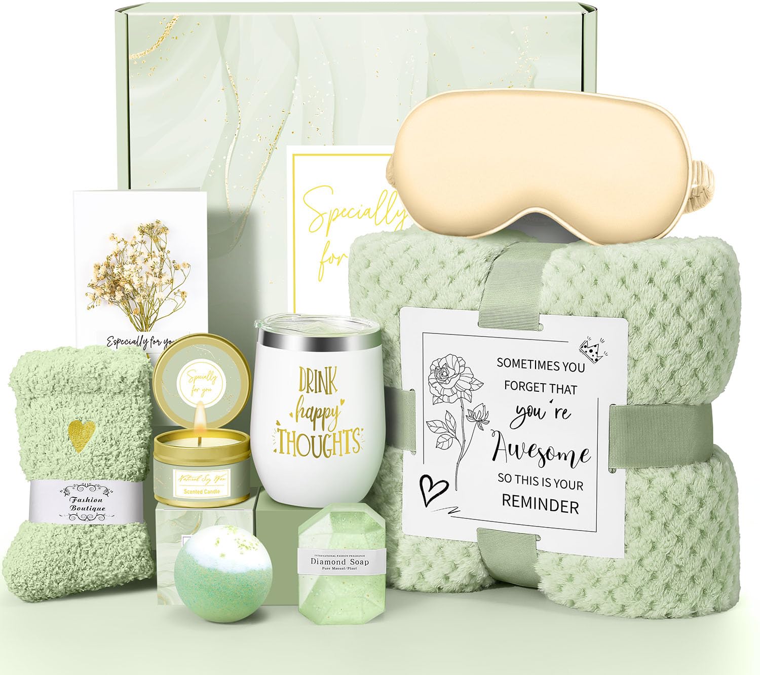 Happy Birthday Gifts for Women Mom Her Friend Sister Wife Grandma, Self Care Gifts Get Well Gifts Unique Relaxing Spa Gift Basket Set, Mothers Day Gifts for Mom Wife Grandma Daughter Friends Sister
