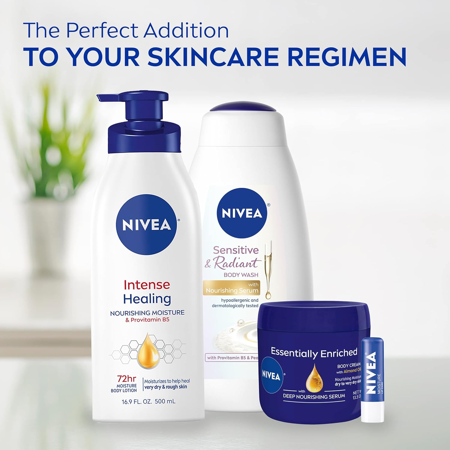 NIVEA Intense Healing Body Lotion for Very Dry, Itchy Skin with Glycerin, Provitamin B5 and Niacinamide, 72-Hour Body Moisturizer, 16.9 Fl Oz Pump Bottle