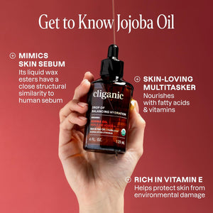 Cliganic Organic Jojoba Oil, 100% Pure (4oz) | Moisturizing for Face, Hair, Skin & Nails | Natural Cold Pressed Hexane Free | Base Carrier Oil (Packaging May Vary)