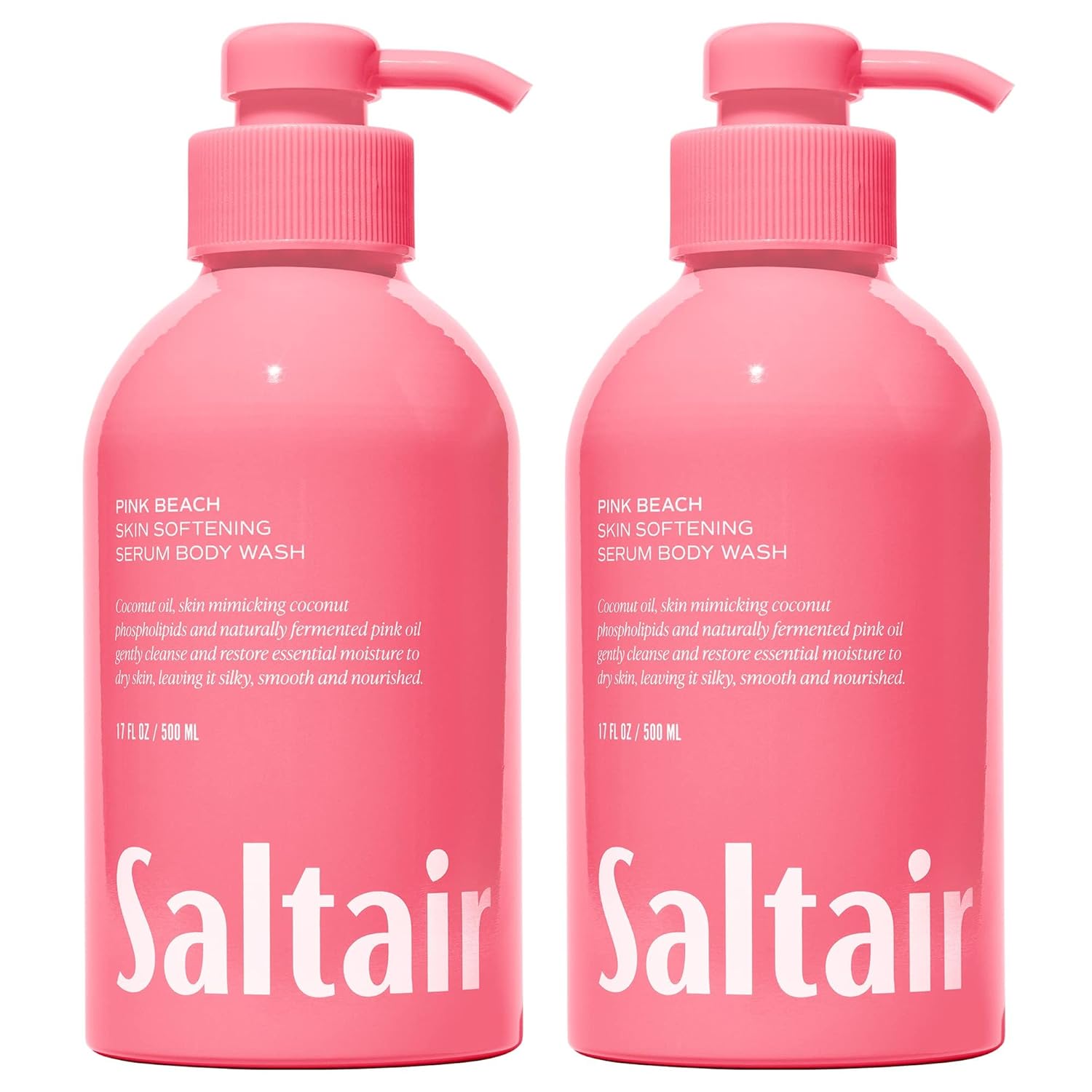 Saltair Body Wash, Signature Scents 2-Pack. Moisturizing Body Cleanser with Monoi Oil and Cupuacu Butter. Luxury Shower Gel for Women and Men. Vegan, Cruelty-Free, Paraben-Free. 2x 17oz Pump Bottles