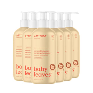 ATTITUDE 2-in-1 Shampoo and Body Wash for Baby, Fragrance-Free EWG Hypoallergenic Plant- and Mineral-Based Ingredients, Vegan and Cruelty-Free, Unscented, 16 Fl Oz
