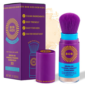BOB KIDS Duo Pack SPF Sun Protection, SPF 30 Mineral Powder Sunscreen & SPF 40 Kids Sun Protection Balm, Broad Spectrum, Fragrance Free, Water Resistant