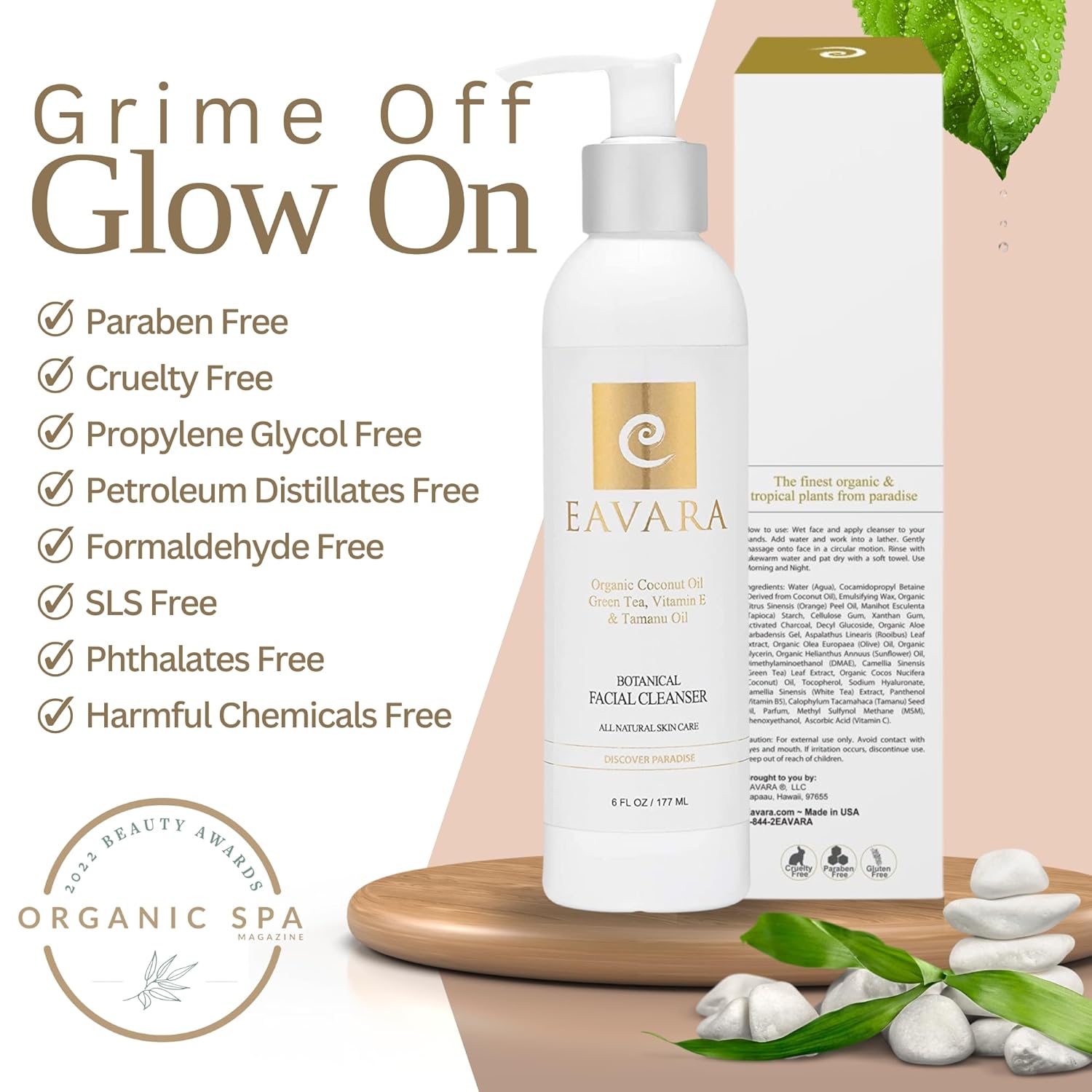 Eavara Organic Face Wash – Gentle, Hydrating Daily Cleanser for All Skin Types, with Activated Charcoal