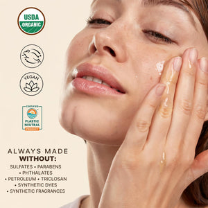 USDA Organic Face Oil – USA Made with Natural Ingredients, Brightens & Smooths Fine Lines & Wrinkles, Non-comedogenic Lightweight Facial Oil for Dry & Sensitive Skin with Moringa, Jojoba & Argan Oils