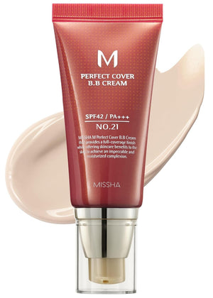 MISSHA M Perfect Cover BB Cream No.23 Natural Beige -Light/Medium with Cool/Neutral Undertone SPF 42 PA +++ 1.69 Fl Oz - Tinted Moisturizer with SPF