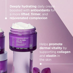 Andalou Naturals Hyaluronic DMAE Skin Cream – Hydrating Face Moisturizer with Antioxidants, Smooth-Feeling Formula for Daily Care