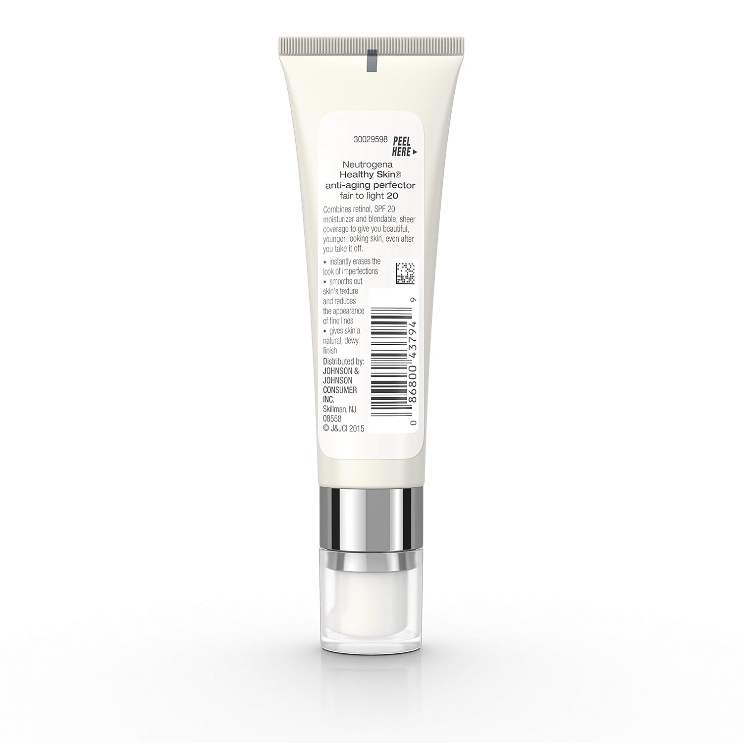 Neutrogena Retinol Treatment and Tinted Facial Moisturizer, Healthy Skin Anti-Aging Perfector with Broad Spectrum SPF 20 Sunscreen with Titanium Dioxide, 20 Fair to Light, 1 fl. oz