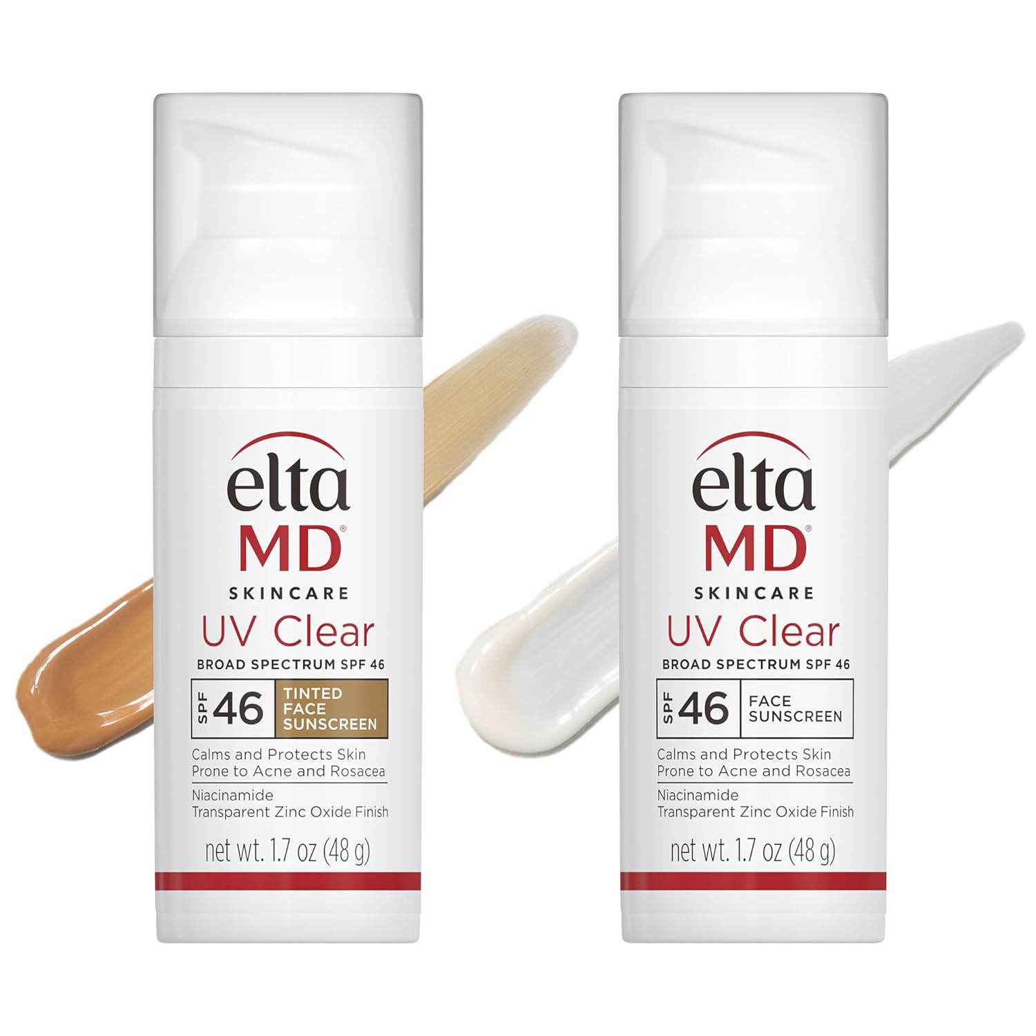 EltaMD UV Clear Face Sunscreen SPF 46, Oil Free for Face with Zinc Oxide, Dermatologist Recommended Sunscreen Lotion, For Acne-Prone Sensitive Skin, 1.7 oz Pump