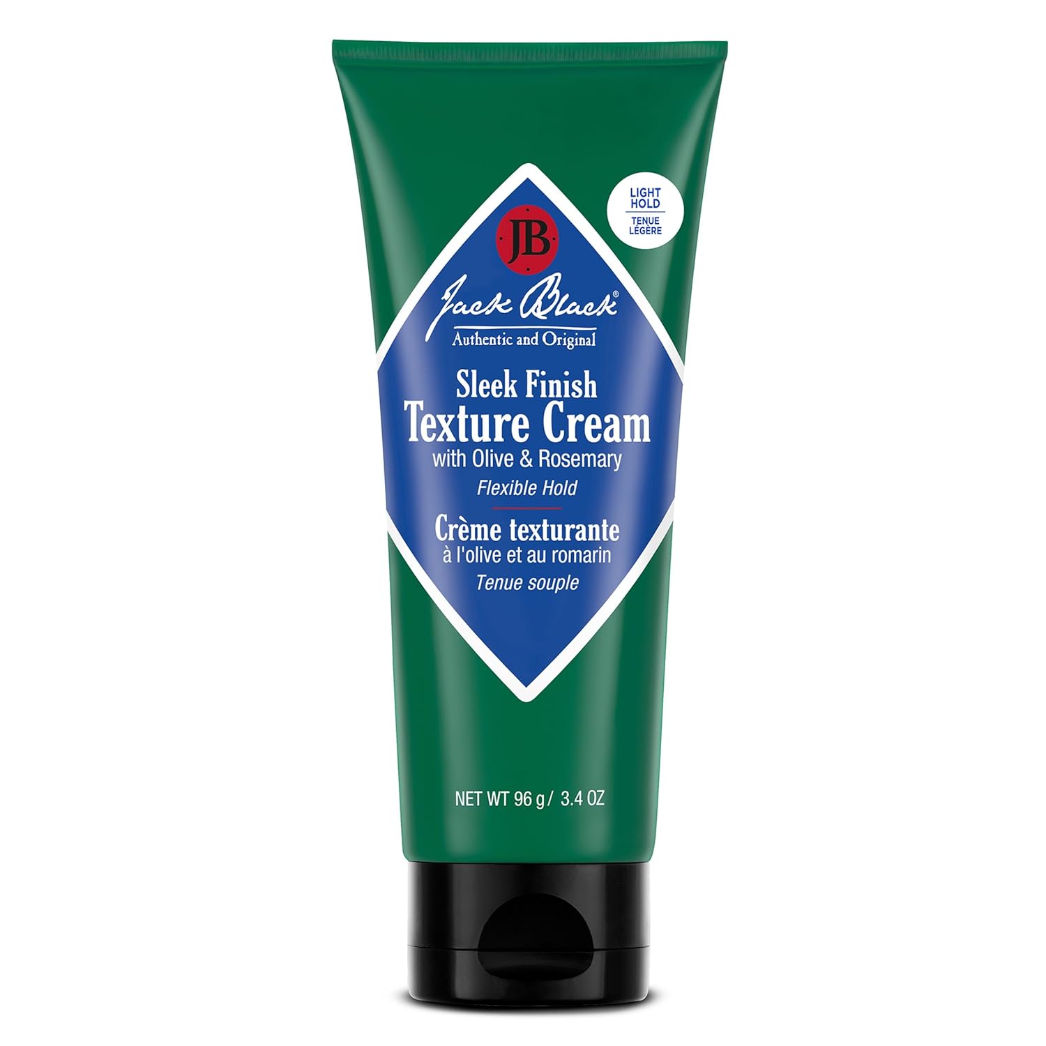 Jack Black Sleek Finish Texture Cream, 3.4 Oz. – Hair Styling Cream for Men & Women, Hair Texturizer for Dry to Normal Coarse, Thick, or Wavy Hair, Fragrance-Free Hair Lotion, Hair Product