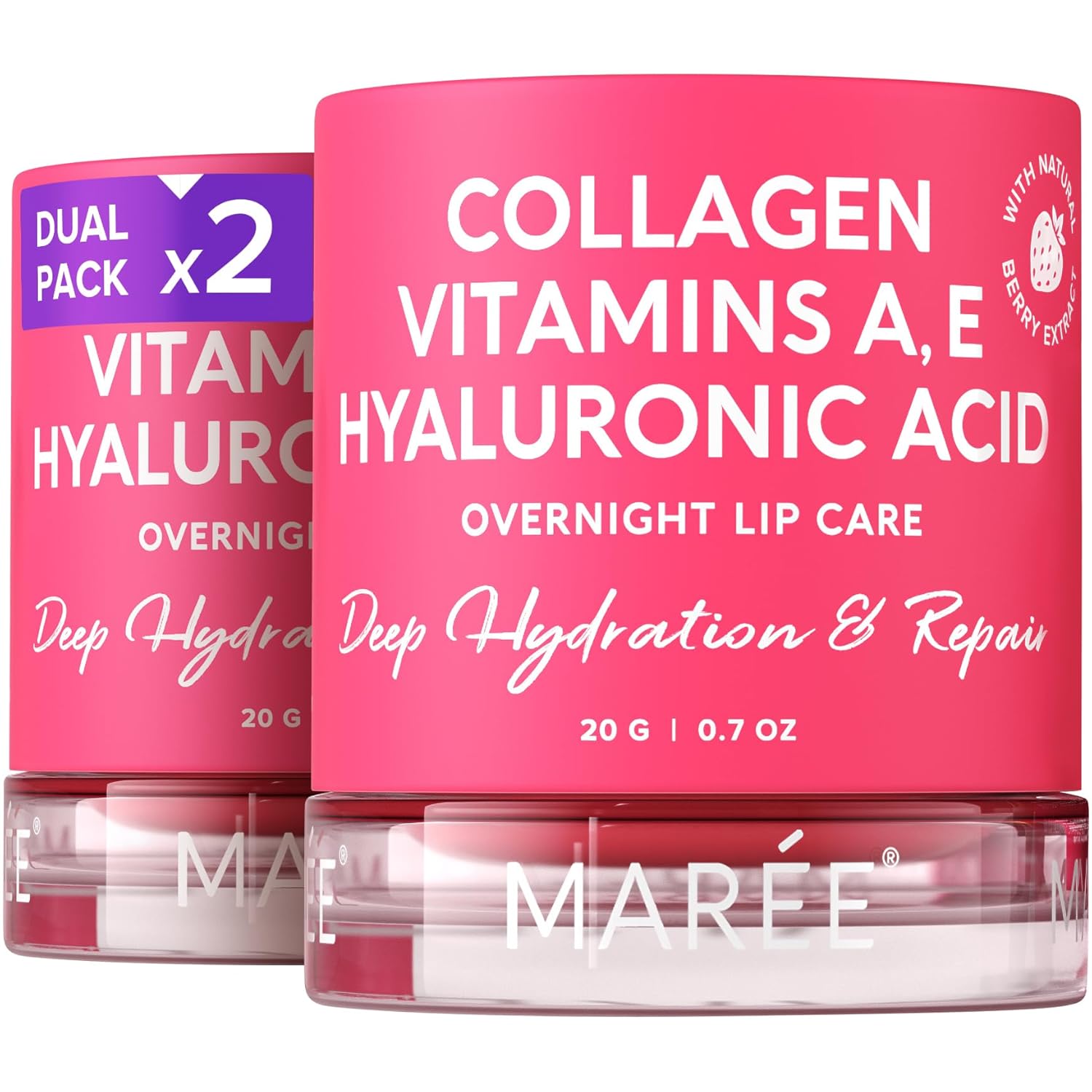 MAREE Lip Mask with Hyaluronic Acid - Overnight Butter Balm - Moisturizer for Very Dry Lips - Hidratante de Labios Care Hydration