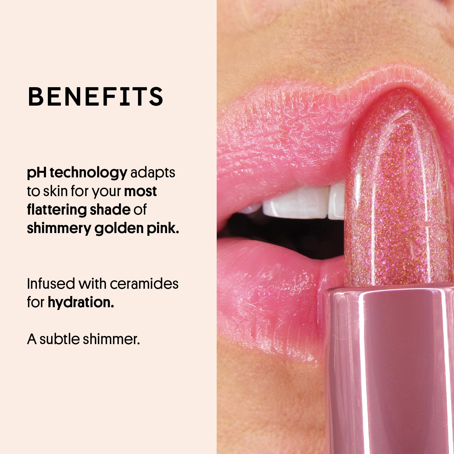 Winky Lux Glimmer Balm, pH Lip Balm, Color Changing Lipstick & Tinted Lip Balm, Hydrate & Plump with Buildable Pink Finish, Pink Opal
