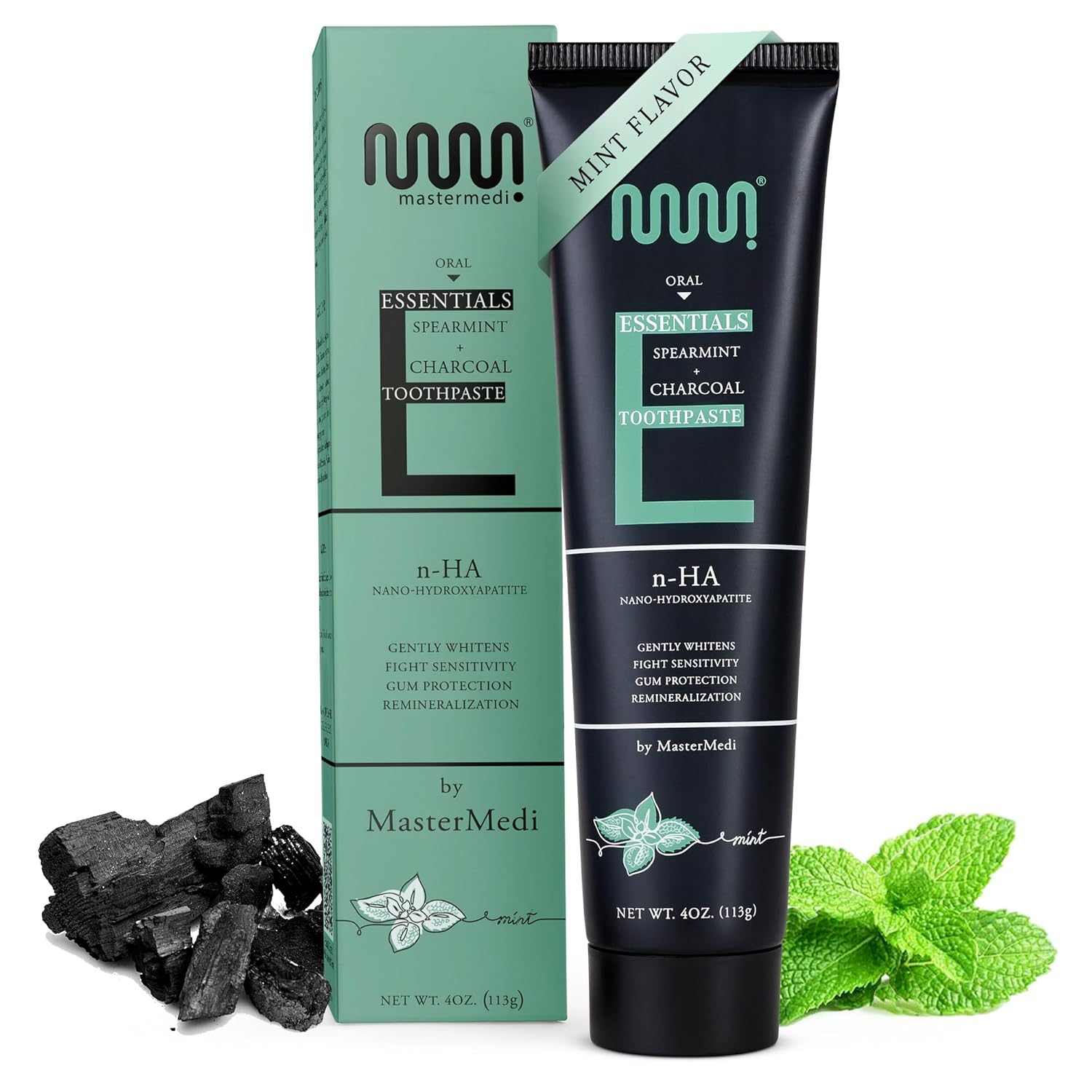 MasterMedi Fluoride Free Nano Hydroxyapatite Toothpaste to Help Remineralizing, Sensitive Teeth, Antiplaque, Whitening. SLS Free, Dentist Recommended – Magic Mint (4 Ounce)