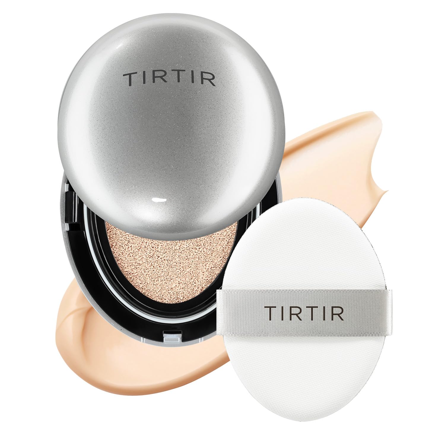 [*Mini Size*] TIRTIR Aura Glow Silver Cushion | Korean Cushion Foundation, (#21N Ivory, 0.15 Fl Oz)