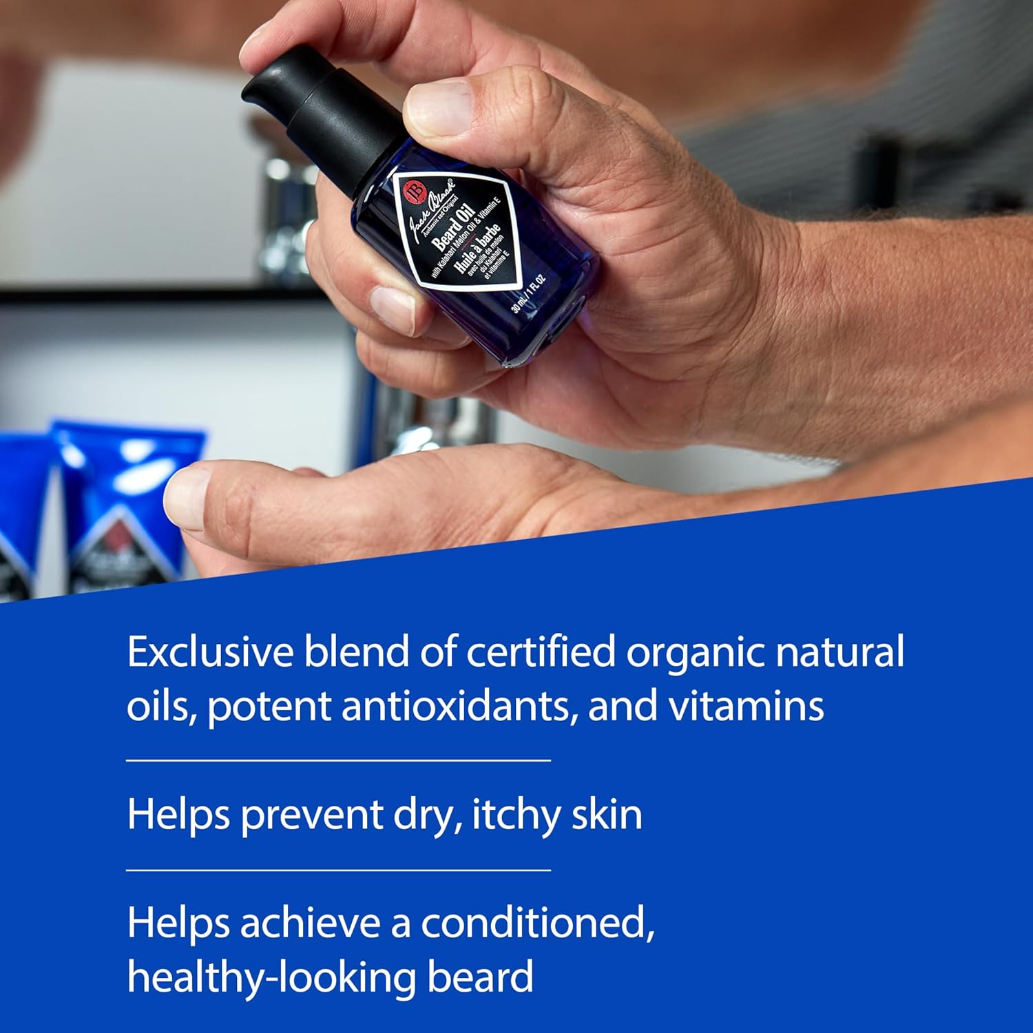 Jack Black Beard Oil for Men - Mens Beard Oil, Leave In Beard Conditioner for Men, Beard Softener for Men, Mens Beard Care Products, Mustache Oil, Mens Gifts, Beard Gifts for Men