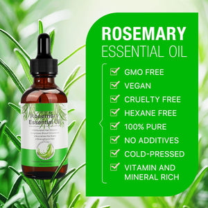 Pure Organic Rosemary Essential Oils, Hair Growth Scalp Oil for Dry Damaged Hair(2.02 Fl Oz)