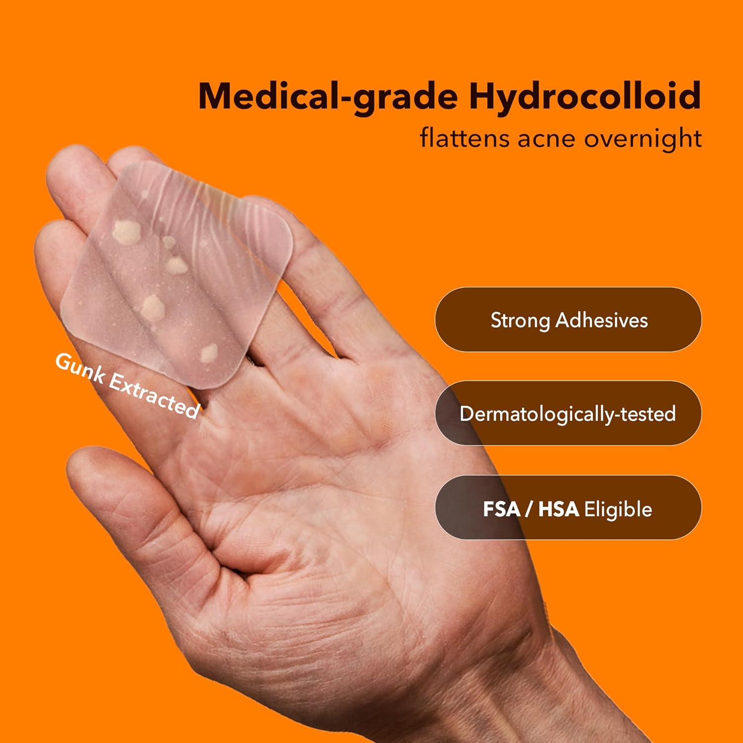 AVARELLE Acne Patches XL, FSA HSA Acne Cover Patch Large | Pimple Patches for Face Cheek & Nose (8 Count) | Large Hydrocolloid Acne Treatment with Tea Tree, Calendula, & Cica