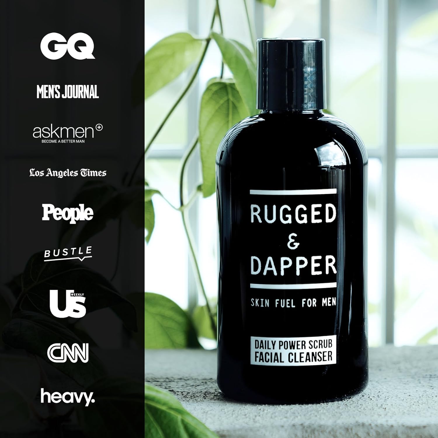 RUGGED & DAPPER - Daily Mens Face Wash + Scrub - 5 Month Supply - Deep Exfoliating Cleanser - Prevents Breakouts - Acne Face Wash Men's - USA Made with Natural Ingredients