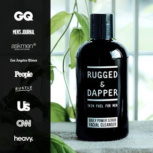 RUGGED & DAPPER - Daily Mens Face Wash + Scrub - 5 Month Supply - Deep Exfoliating Cleanser - Prevents Breakouts - Acne Face Wash Men's - USA Made with Natural Ingredients