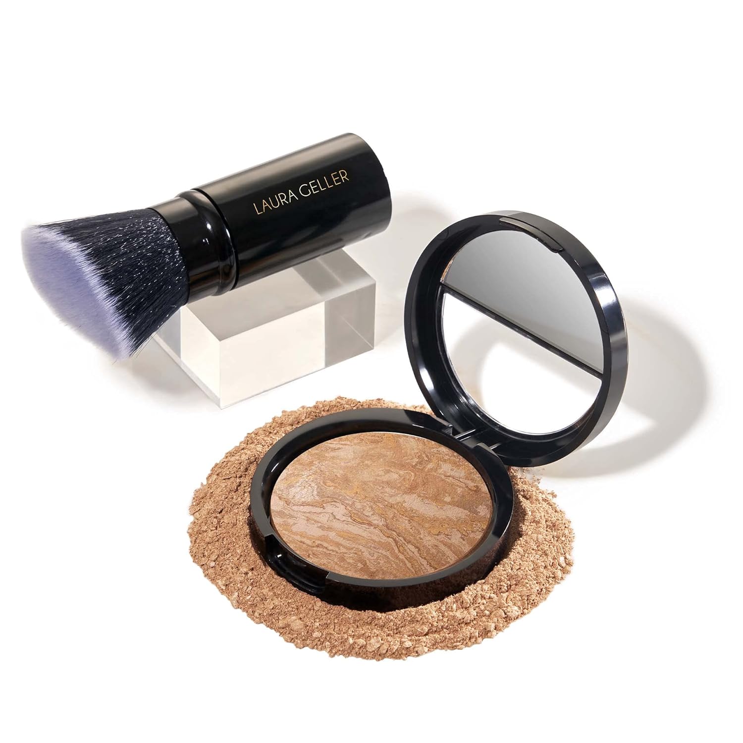 LAURA GELLER NEW YORK Baked Balance-n-Brighten Foundation with Kabuki Brush Makeup Set, Fair