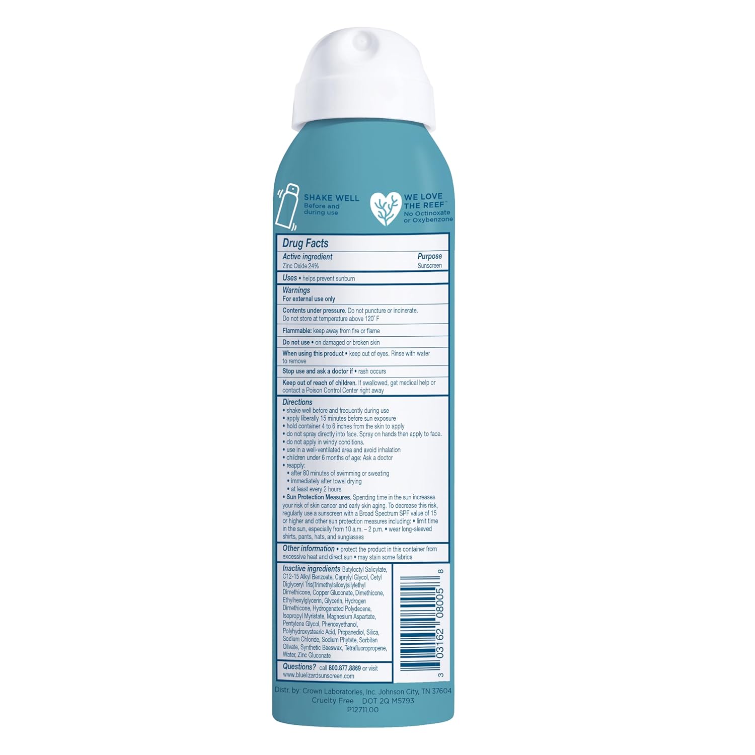 BLUE LIZARD Sport Mineral Sunscreen Spray SPF 50+, Dermatologist-Recommended Brand, Broad-Spectrum UVA/UVB Protection, Water-Resistant, Zinc Oxide Formula, Vegan, 5 fl oz