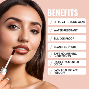 iMethod Lip Stain - Lip Liner Stain, Natural Long Lasting Lip Stain Peel Off, Waterproof Stay On All Day, Transfer-Proof, Highly Pigmented, Instant Peel Off Lip Stain Color, Nude Pink