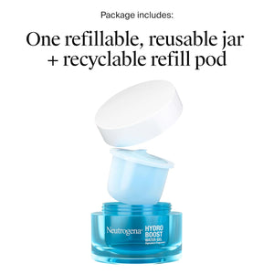 Neutrogena Hydro Boost Water Gel Face Moisturizer Starter Kit, includes Refillable Jar + Refill Pod, with Hyaluronic Acid for a Burst of Hydration & Dewy Skin, 1.7 oz Each