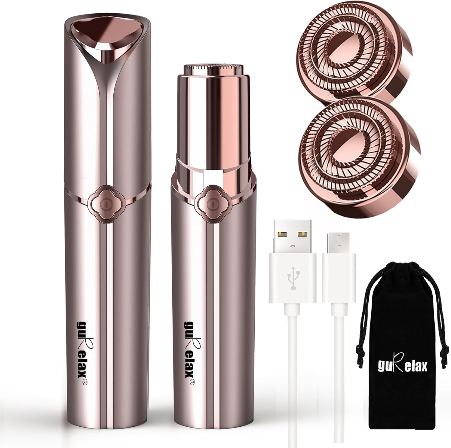 Facial Hair Removal for Women, Rechargeable Painless Facial Hair Remover for Face, Lip, Chin with a Velvet Bag