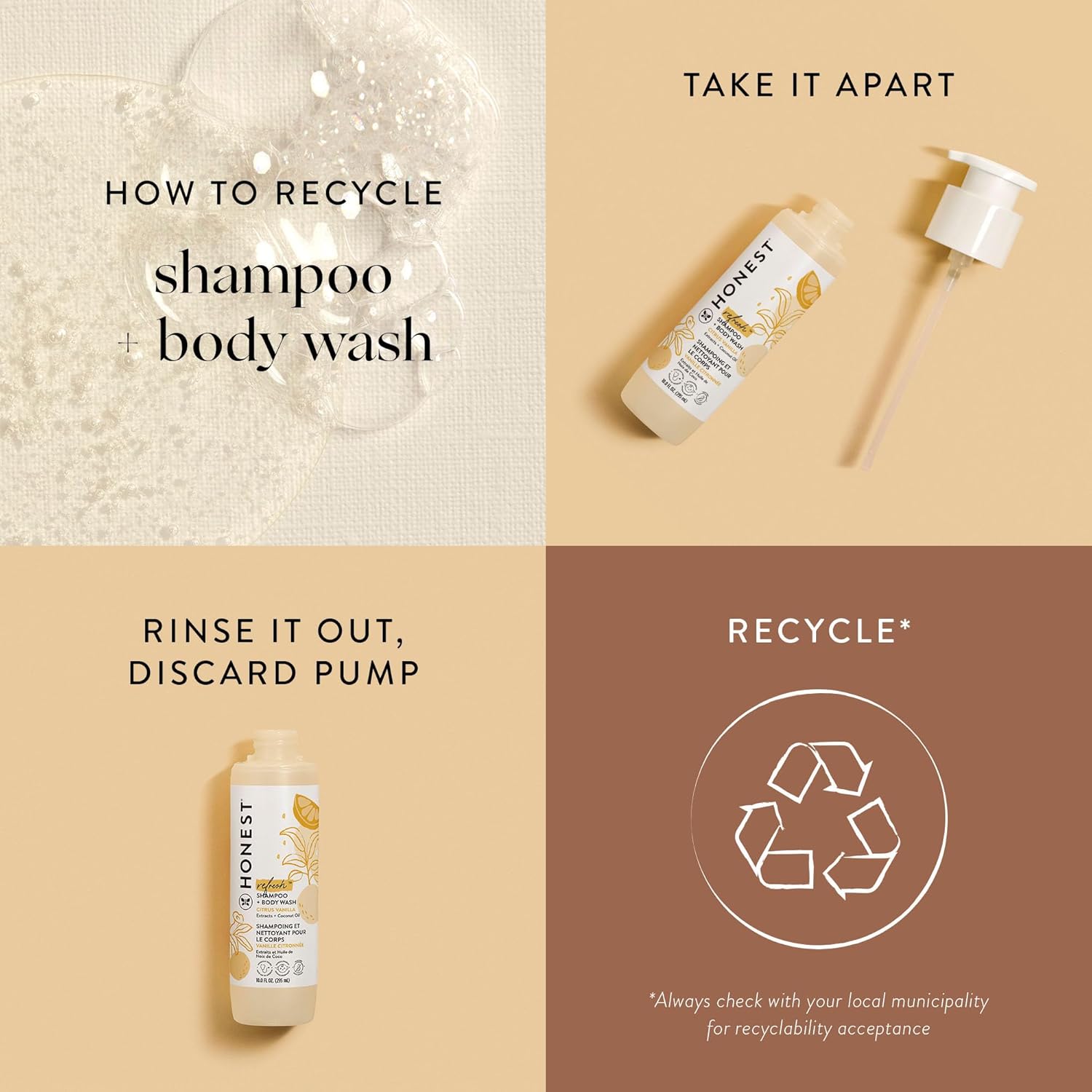 The Honest Company 2-in-1 Cleansing Shampoo + Body Wash | Gentle for Baby | Naturally Derived, Tear-free, Hypoallergenic | Citrus Vanilla Refresh, 10 fl oz
