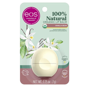 eos 100% Natural & Organic Lip Balm- Sweet Mint, Dermatologist Recommended, All-Day Moisture, Made for Sensitive Skin, Lip Care Products, 0.25 oz