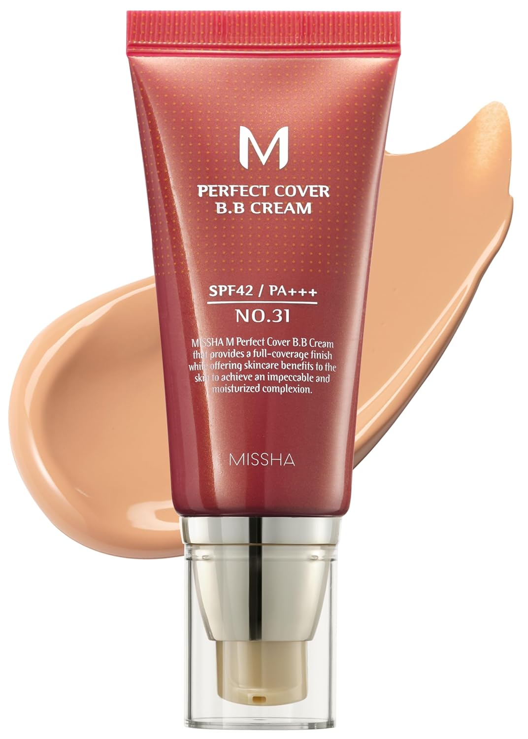 MISSHA M Perfect Cover BB Cream No.23 Natural Beige -Light/Medium with Cool/Neutral Undertone SPF 42 PA +++ 1.69 Fl Oz - Tinted Moisturizer with SPF