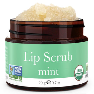 USDA Organic Lip Scrub Vanilla - USA Made with Natural Ingredients, Lips Exfoliator, Moisturizing Scrub for Dry Lips, Lip Sugar Scrubber Exfoliator for Smooth Lips, Small Beauty Gifts