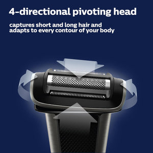 Philips Norelco Bodygroom 7000 Series, Showerproof Groin and Body Trimmer for Men, Precise Body Grooming, Adjustable Comb, Safe Even Below The Belt, 80 Min. Runtime, Model BG7030/49