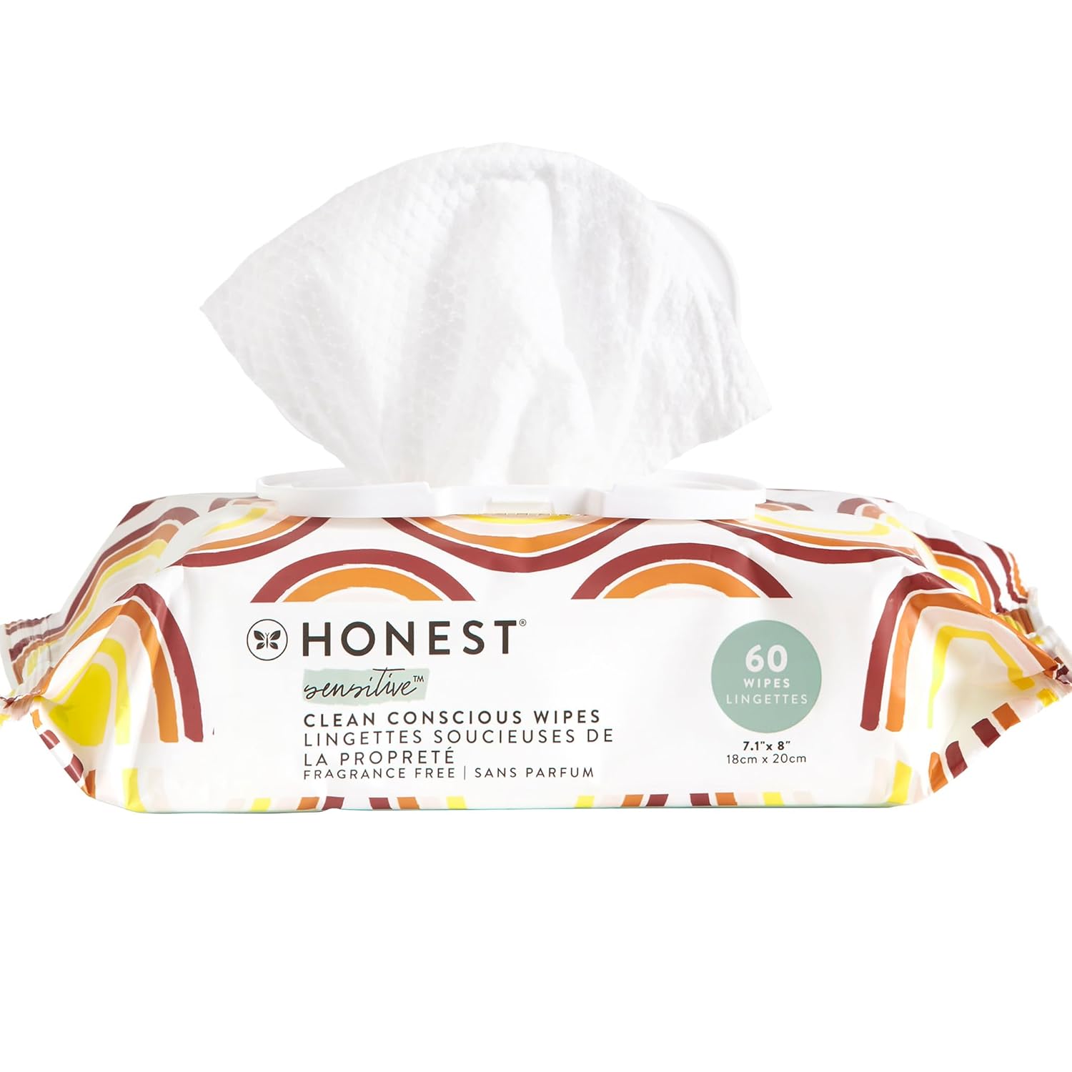The Honest Company Clean Conscious Multi-Use Wipes | Hypoallergenic + Unscented for Sensitive Skin | Over 99% Water, Compostable, Plant Based, Baby Wipes | Geo Mood, 288 Count