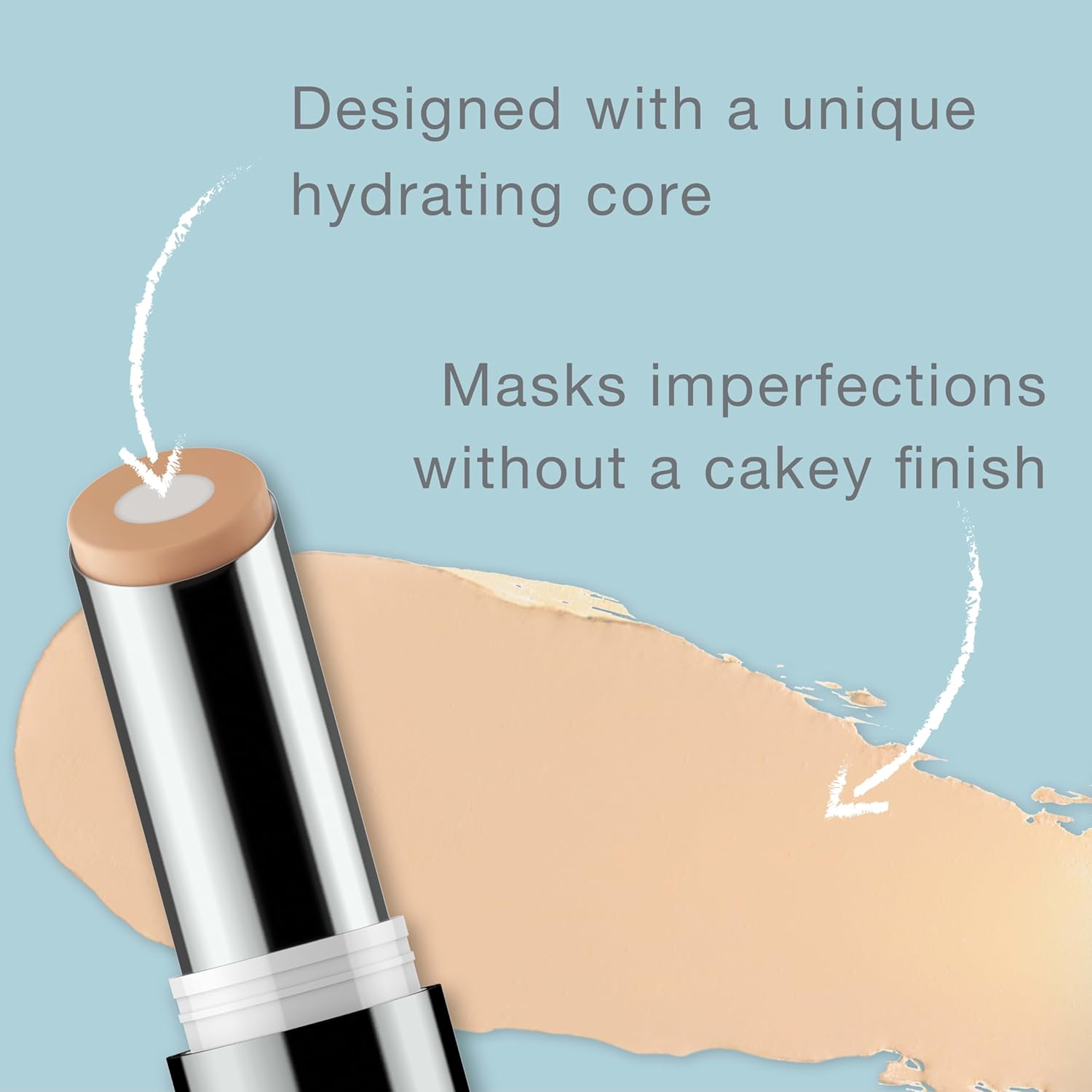 Neutrogena Hydro Boost Hydrating Concealer Stick for Dry Skin, Oil-Free, Lightweight, Non-Greasy and Non-Comedogenic Cover-Up Makeup with Hyaluronic Acid, 30 Light/Medium, 0.12 Oz
