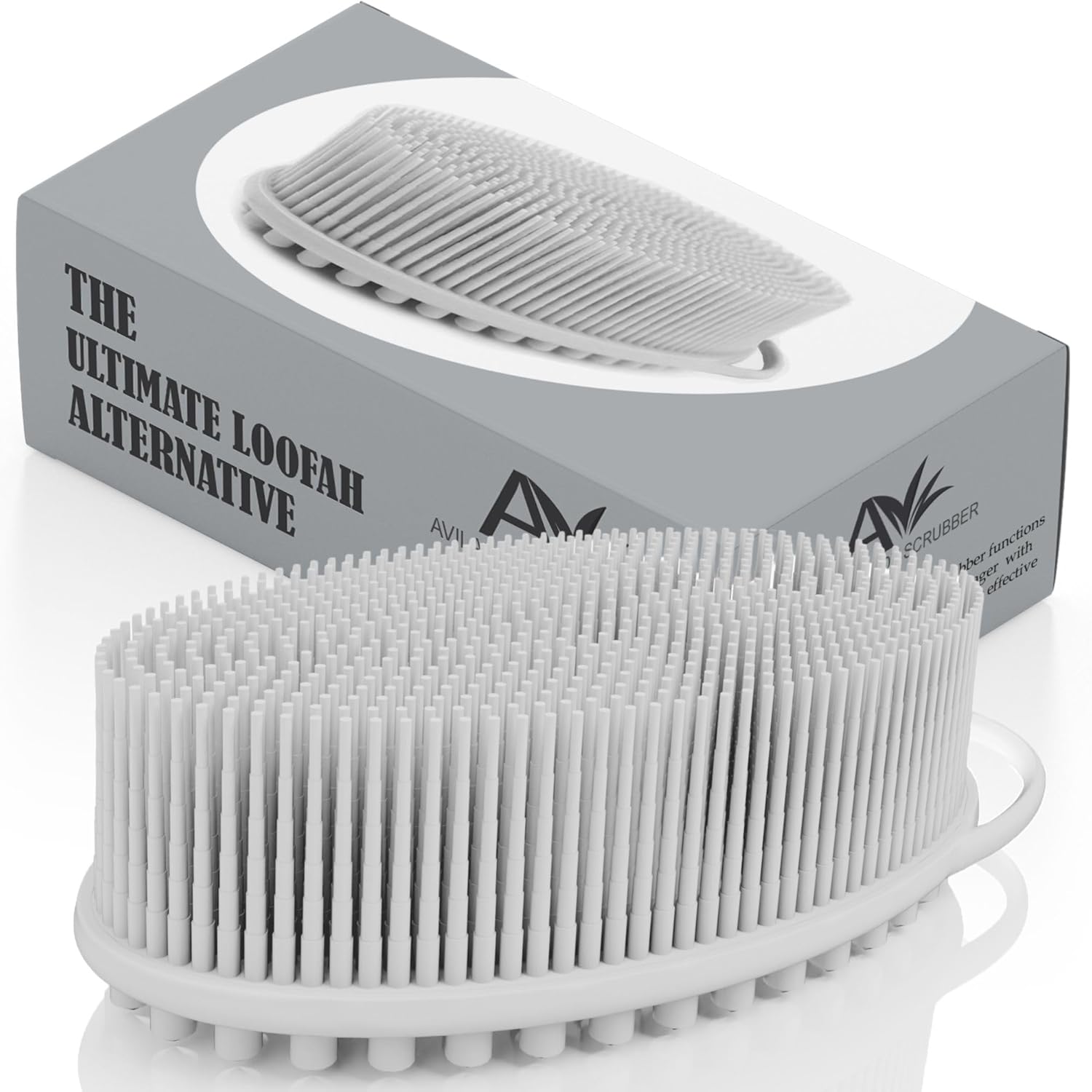 Avilana Silicone Body Scrubber – Dual-Sided Exfoliator for Men & Women, Gentle Loofah Alternative, Easy-to-Clean Silicone Shower Scrubber
