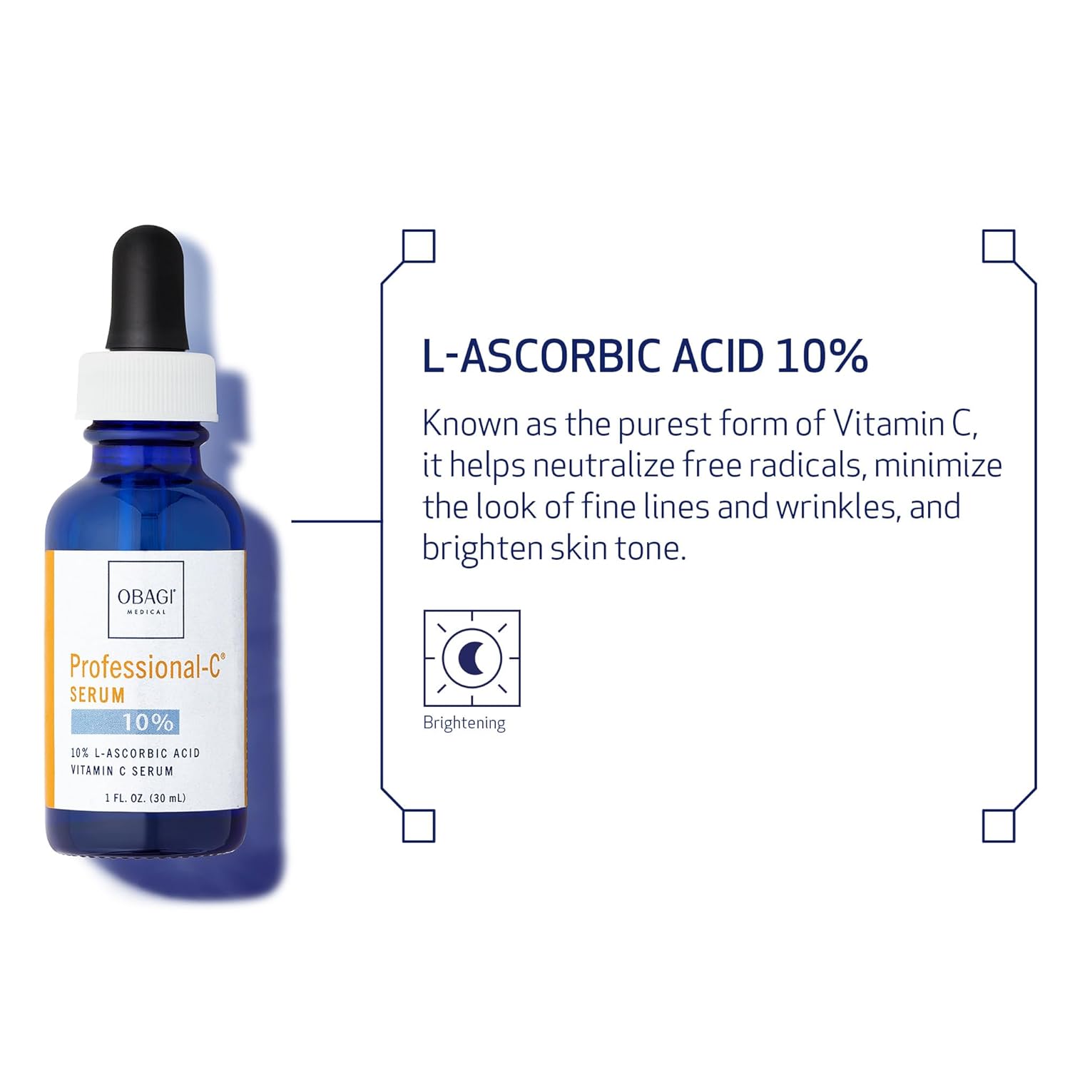 Obagi Professional-C Vitamin C Serum – Helps Brighten Skin Tone and Minimize the Appearance of Fine Lines & Wrinkles – Safe for Sensitive Skin