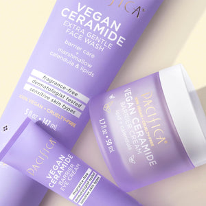 Pacifica Face Cream - Vegan Ceramide Barrier Cream w/Niacinamide & Shea Butter - Hydrating Daily Face Moisturizer Fragrance Free for Sensitive Skin, Vegan, Clean Beauty Allergy & Dermatologist Tested