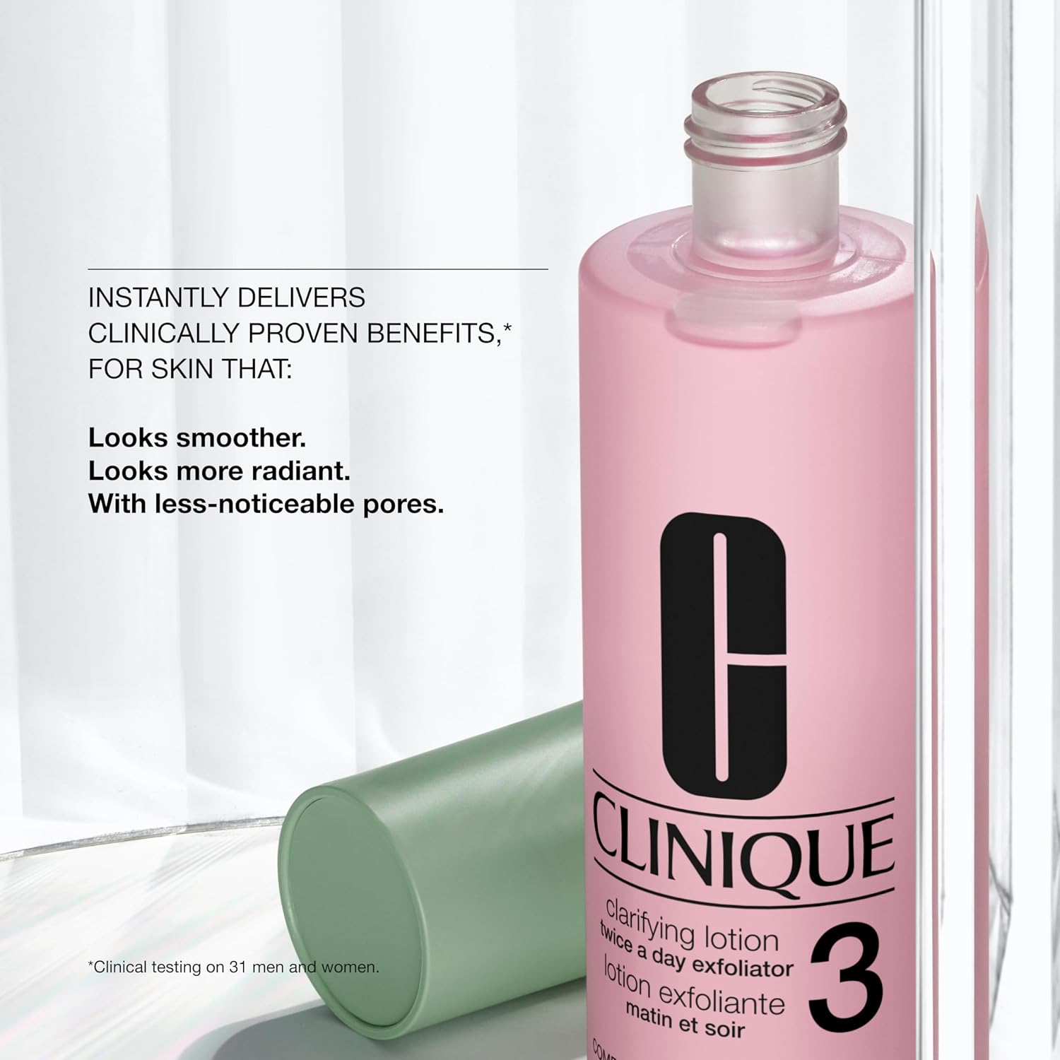 Clinique 3-Step Clarifying Lotion Face Exfoliator 3 | With Witch Hazel + Salicylic Acid | For Combination Oily Skin Types