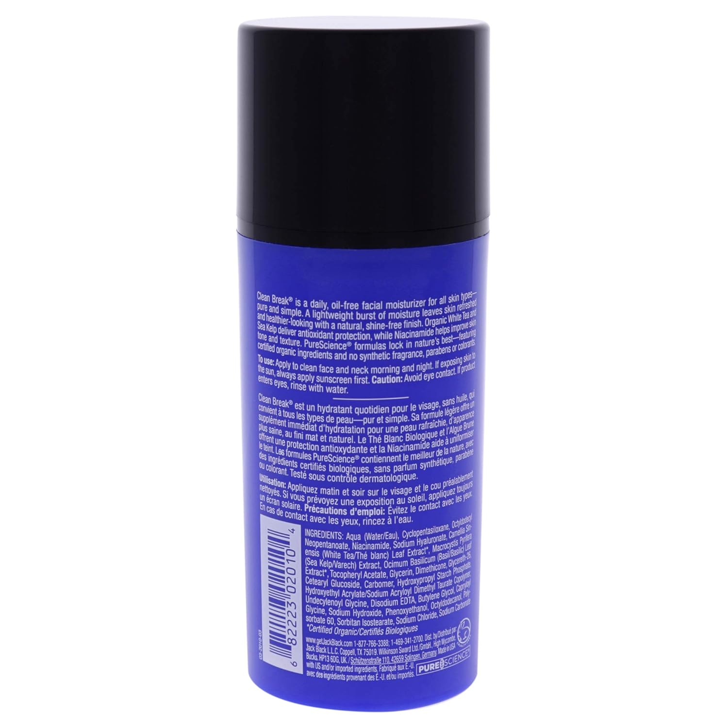 Jack Black Clean Break Oil-Free Moisturizer, 3.3 Fl. Oz – Face Moisturizer for Men, Face Lotion, Daily Moisturizer for Face, Skin Moisturizer Face Cream